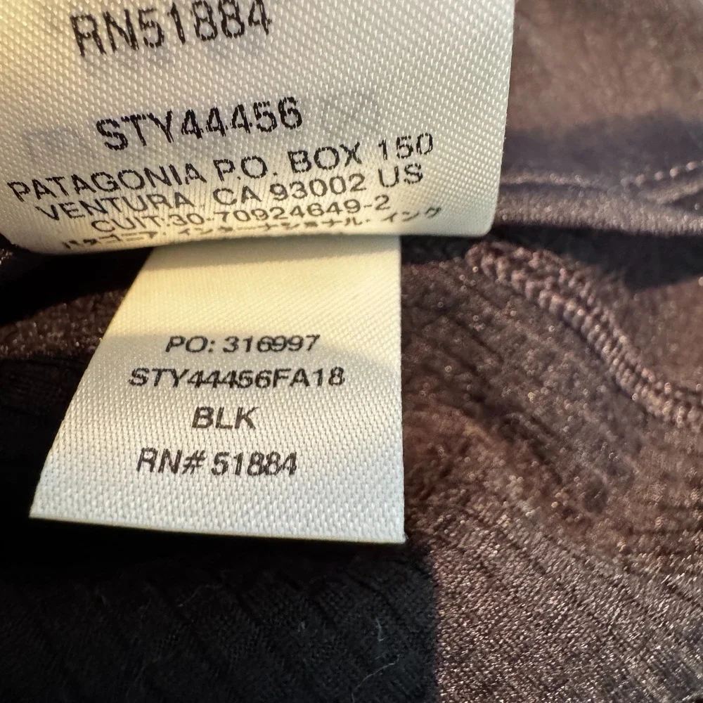 Patagonia Capilene‎ Baselayer Shirt Women's XL Black Midweight 1/4 Zip Pullover